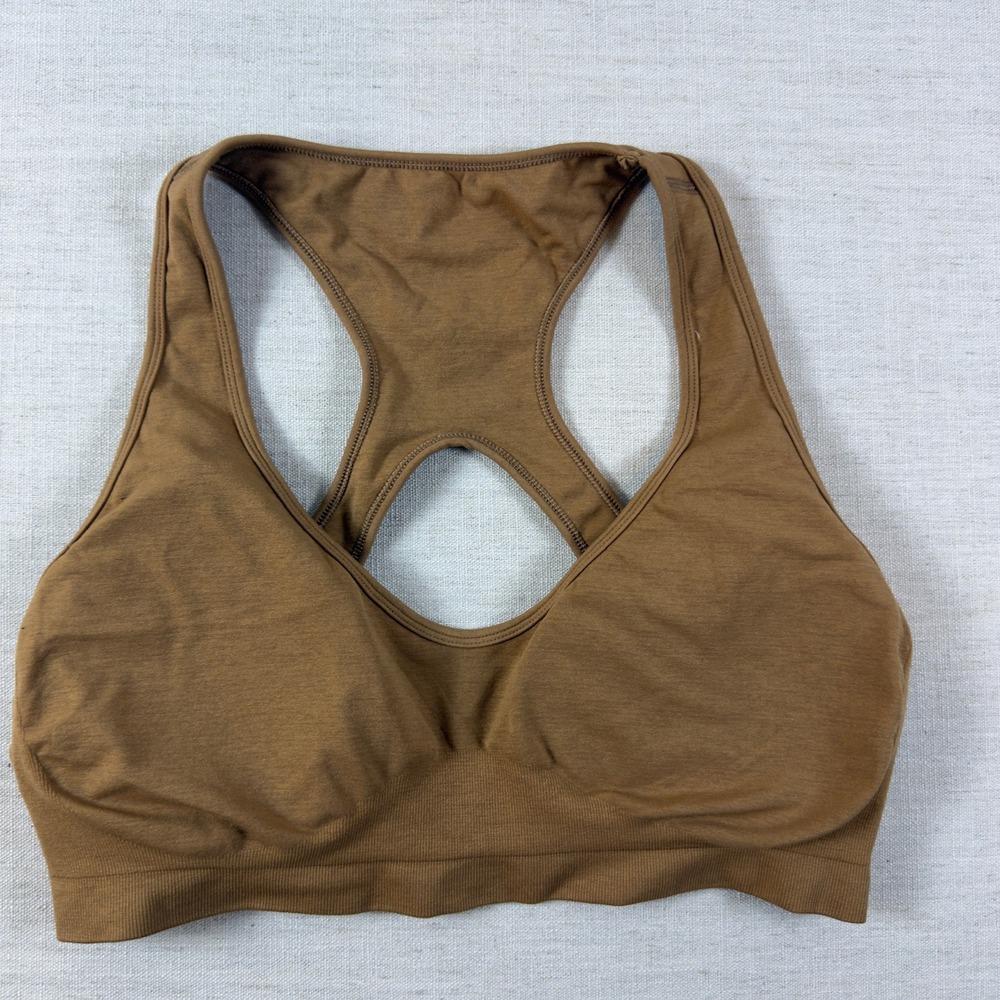 Alphalete Brown Racerback Keyhole Seamless Sports Bra 2XL 1676